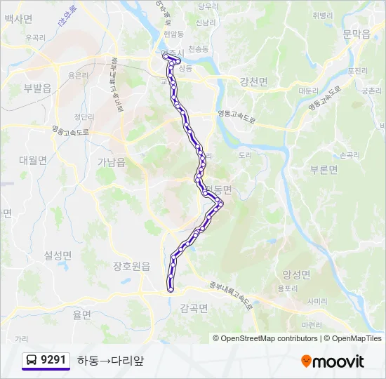 9291 Bus Line Map