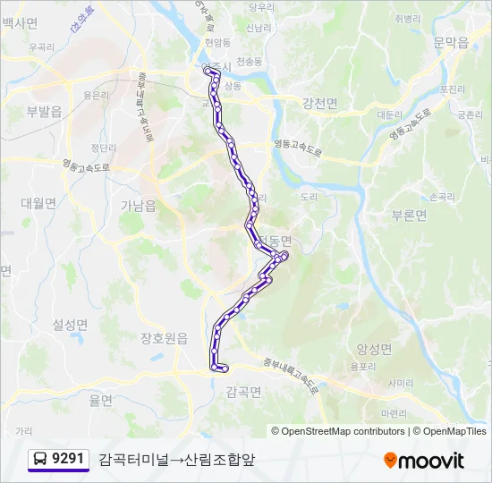 9291 Bus Line Map