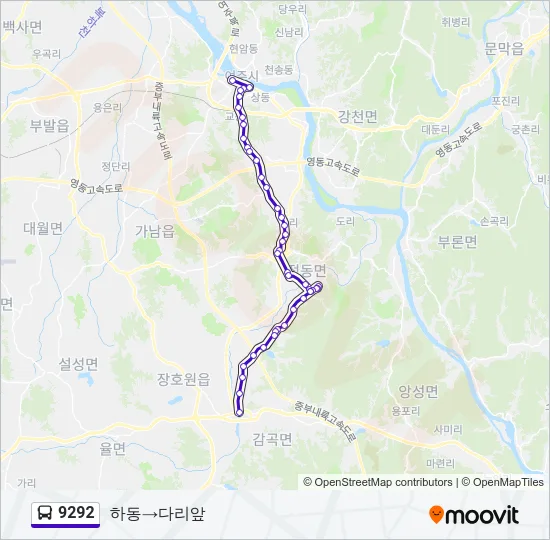 9292 Bus Line Map