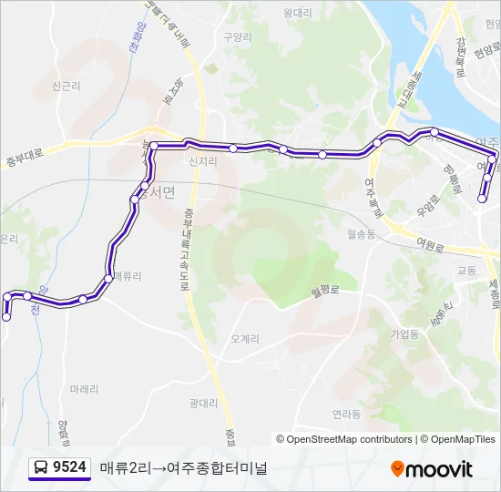 9524 Bus Line Map