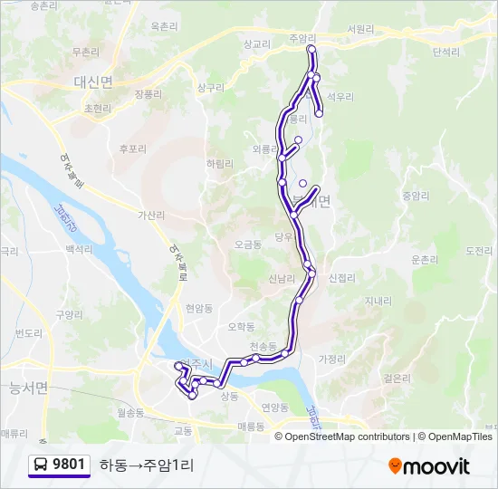 9801 Bus Line Map