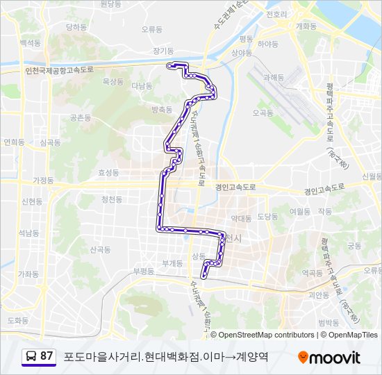 87 Bus Line Map