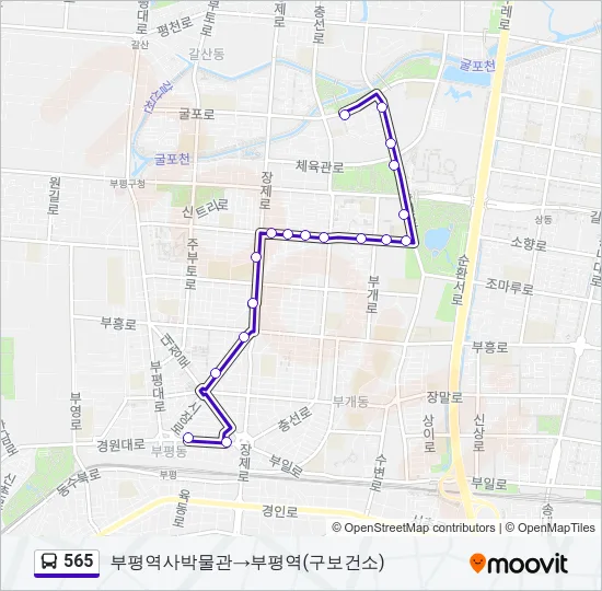 565 Bus Line Map
