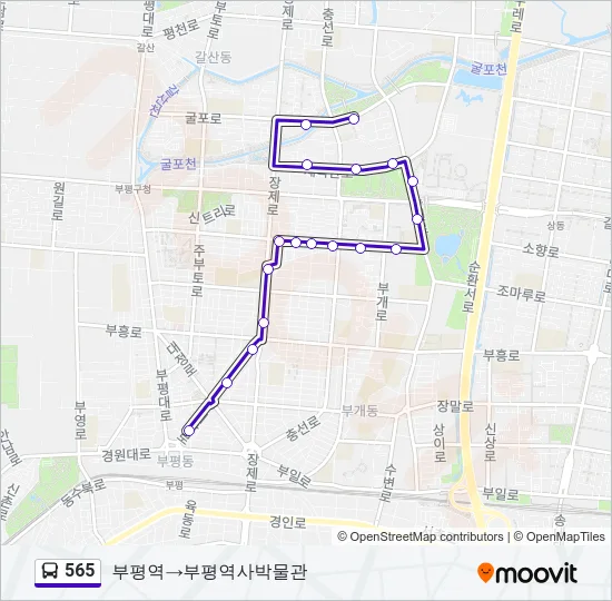 565 Bus Line Map