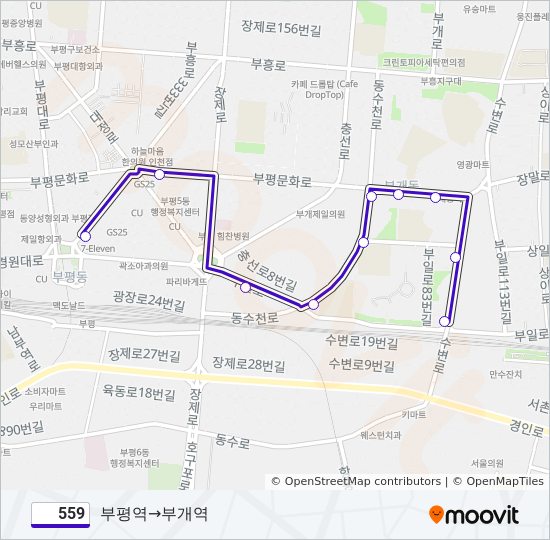 559 bus Line Map