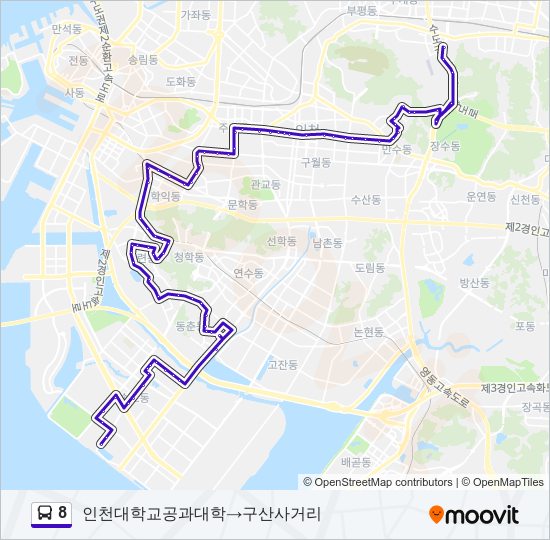 8 bus Line Map