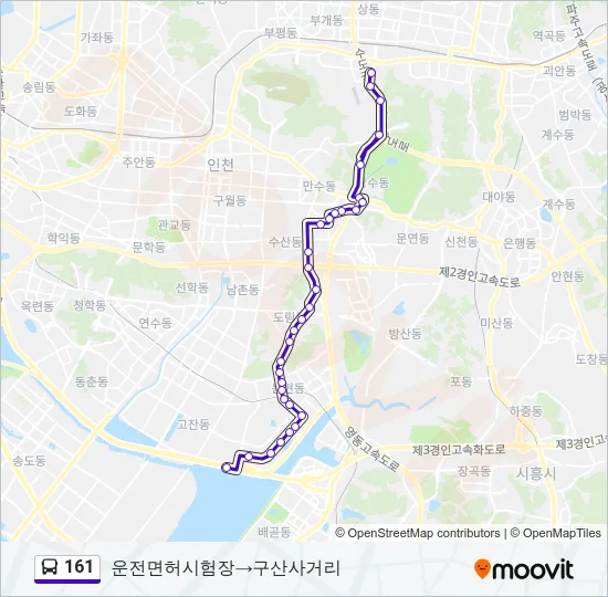 161 Bus Line Map