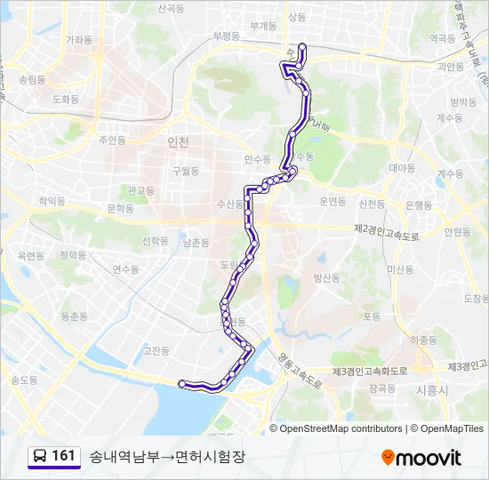 161 버스 노선 지도