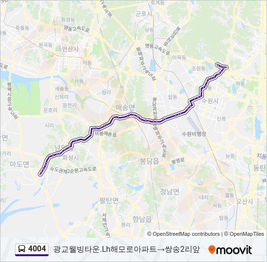 4004 버스 노선 지도