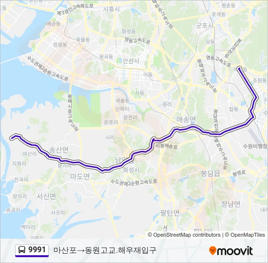 9991 Bus Line Map