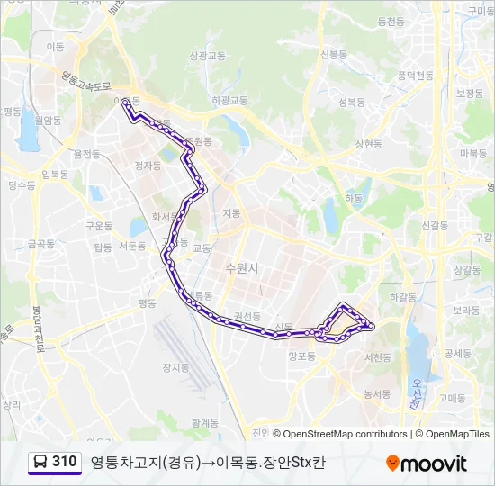 310 버스 노선 지도