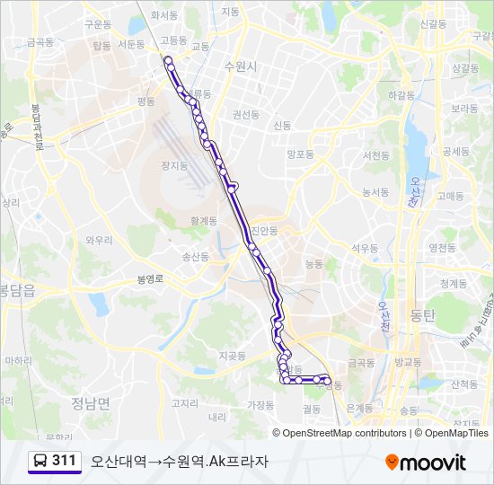 311 Bus Line Map