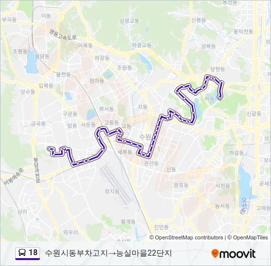 18 버스 노선 지도