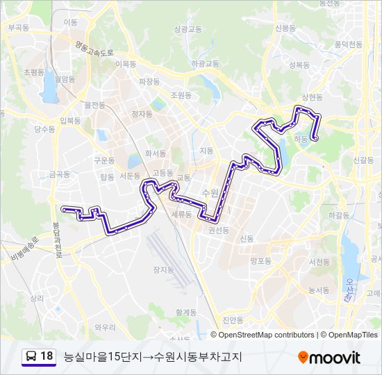18 버스 노선 지도