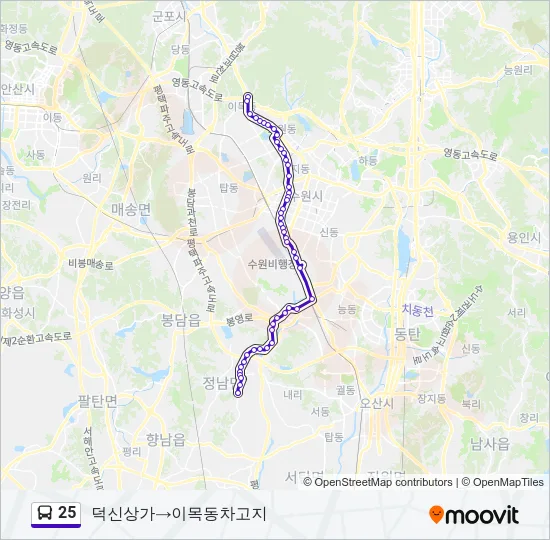 25 버스 노선 지도