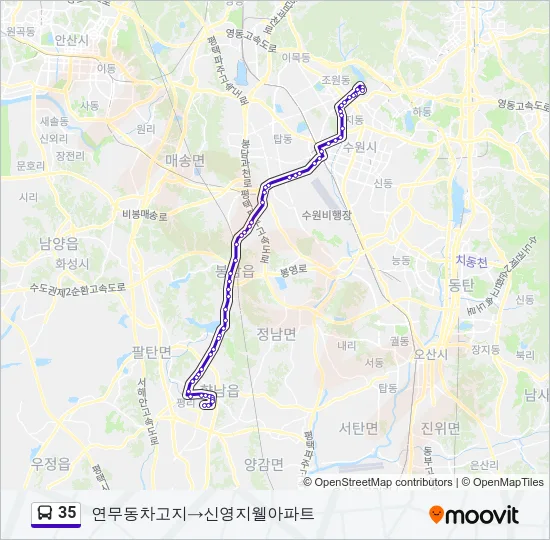 35 버스 노선 지도