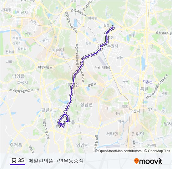 35 버스 노선 지도