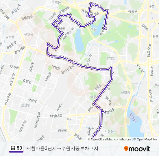 53 Bus Line Map