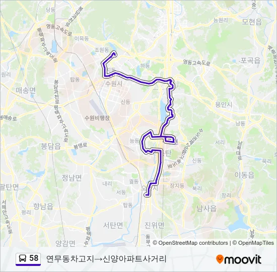 58 Bus Line Map