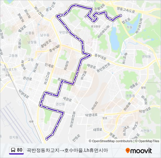 80 버스 노선 지도