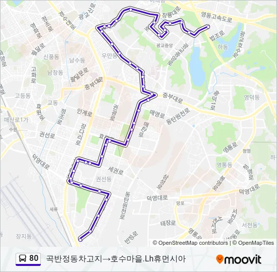 80 버스 노선 지도