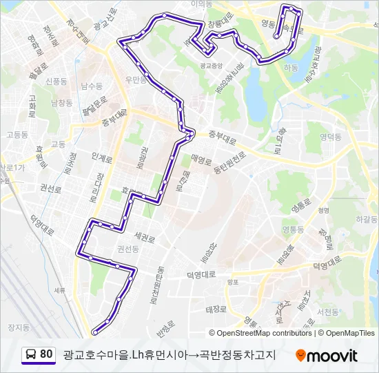 80 Bus Line Map
