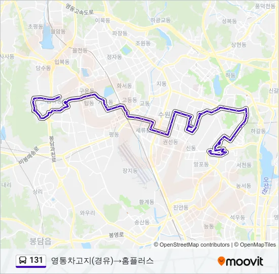 131 Bus Line Map
