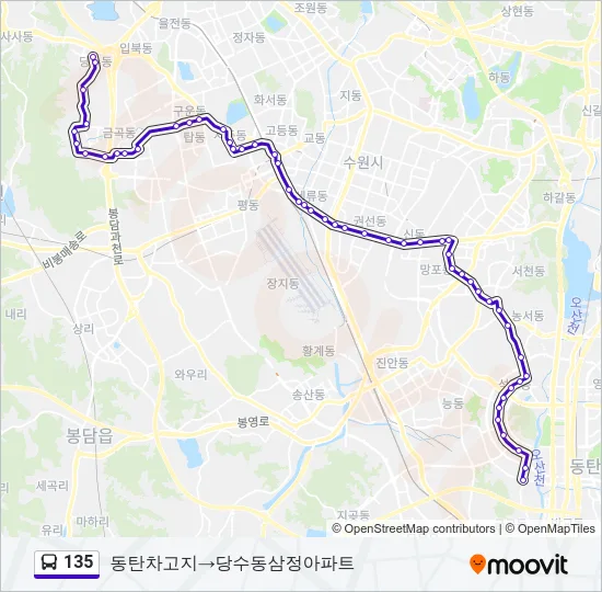 135 Bus Line Map