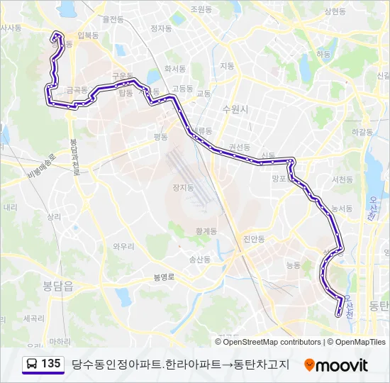 135 버스 노선 지도