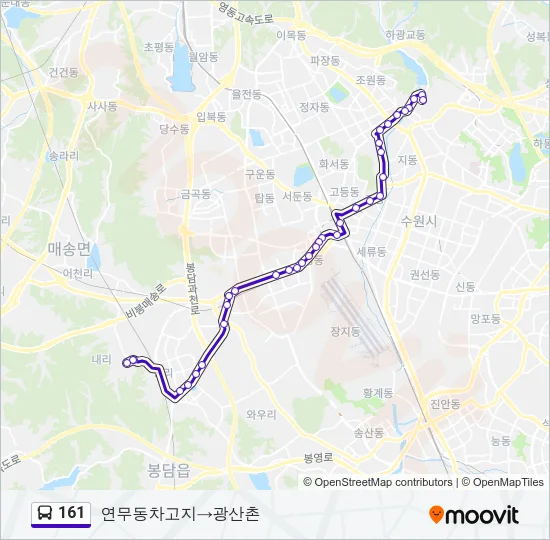 161 Bus Line Map