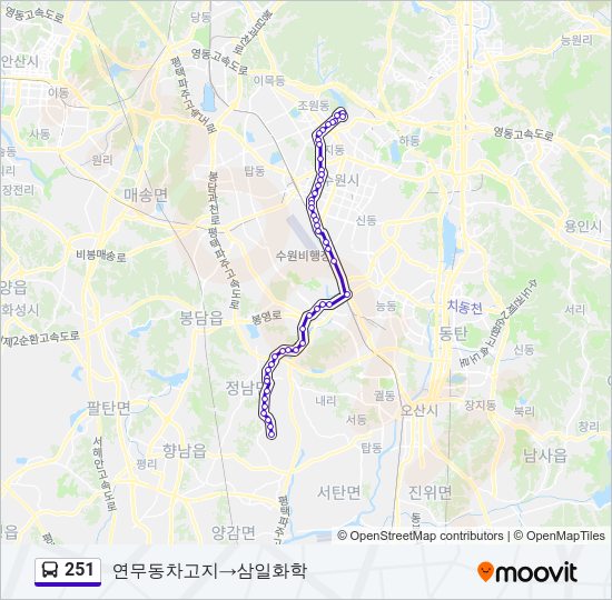 251 버스 노선 지도