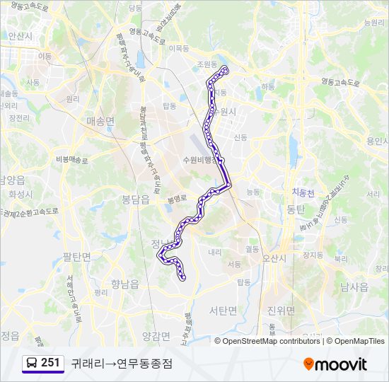 251 버스 노선 지도