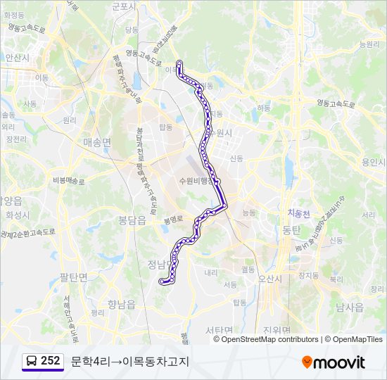 252 버스 노선 지도