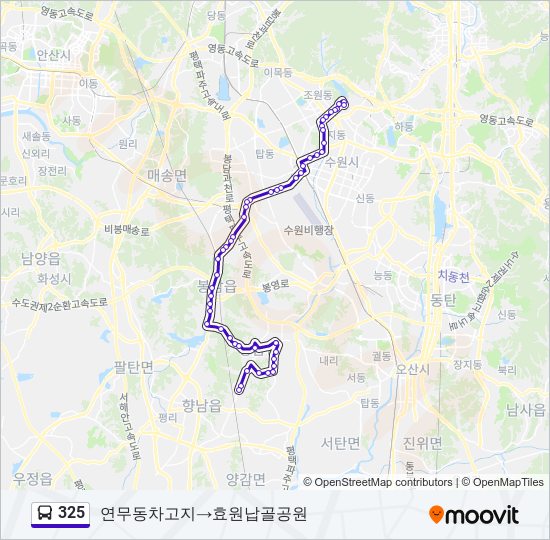 325 bus Line Map