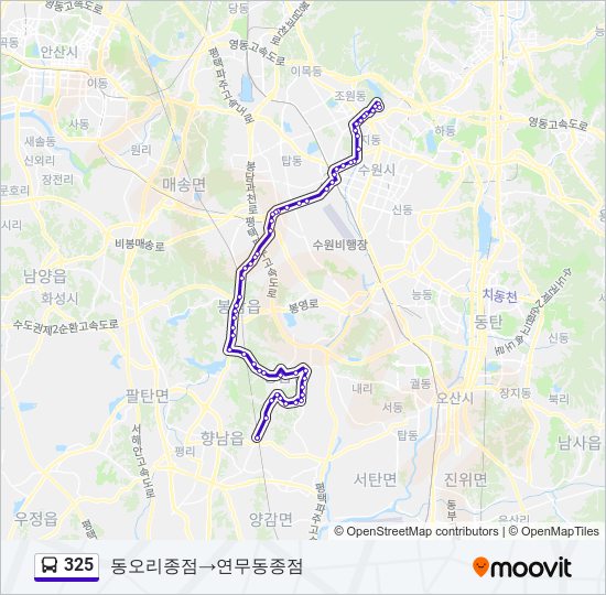 325 bus Line Map