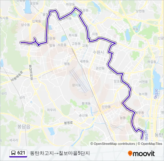 621 Bus Line Map