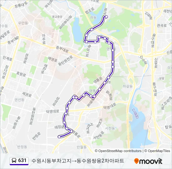 631 Bus Line Map