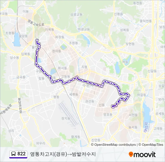822 Bus Line Map