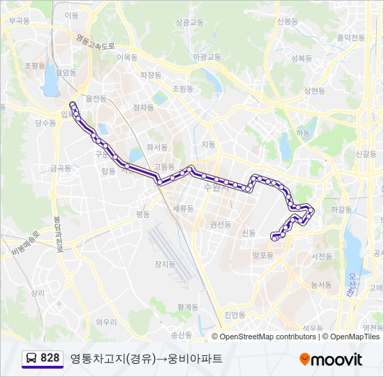 828 버스 노선 지도