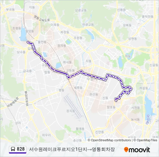 828 버스 노선 지도
