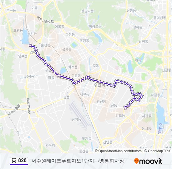 828 버스 노선 지도