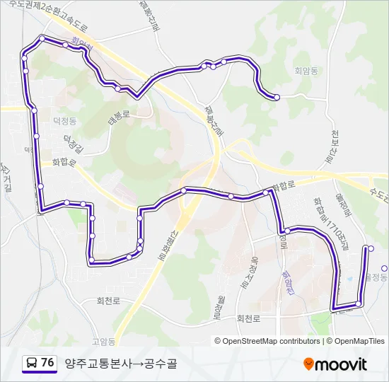 76 Bus Line Map