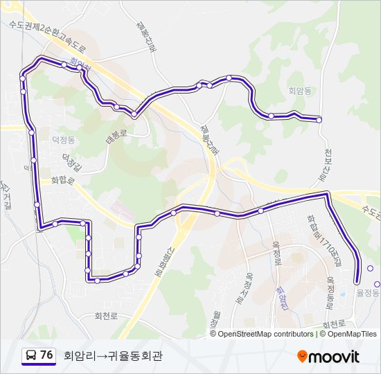 76 버스 노선 지도