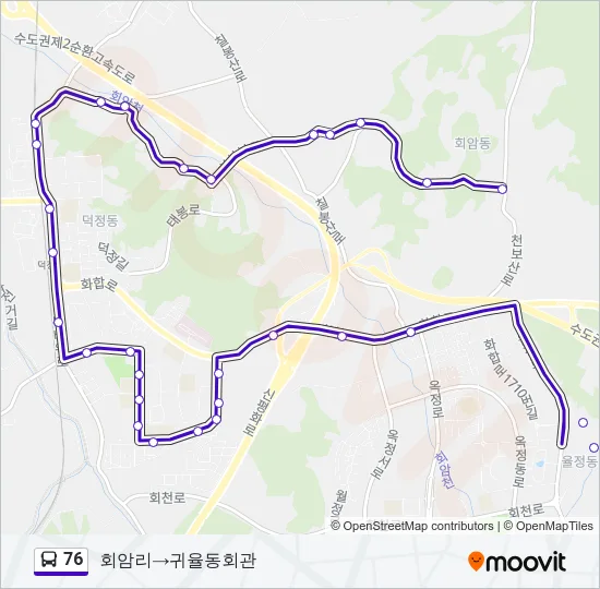 76 Bus Line Map