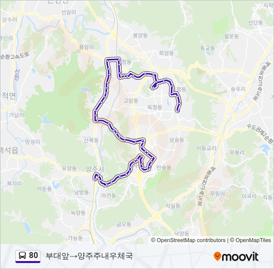 80 버스 노선 지도