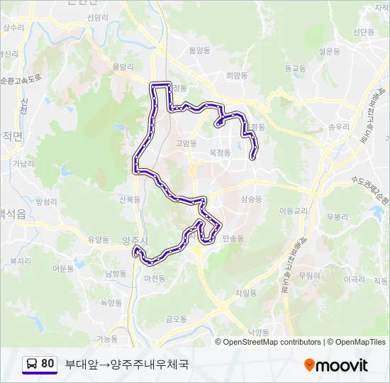 80 Bus Line Map