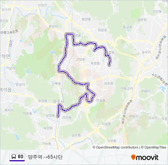 80 Bus Line Map