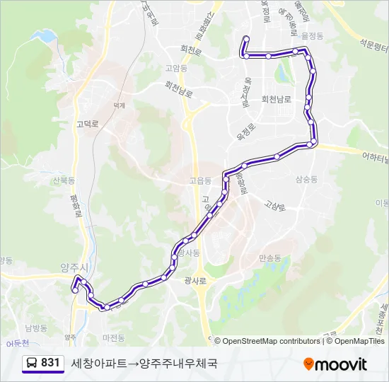831 Bus Line Map