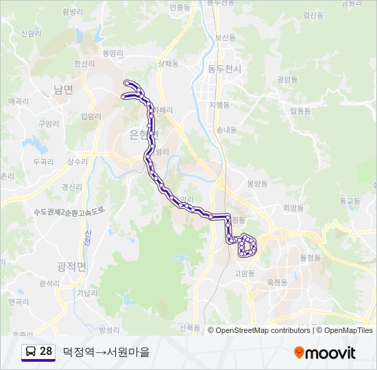 28 버스 노선 지도