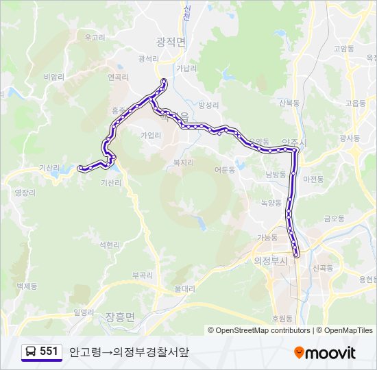551 Bus Line Map